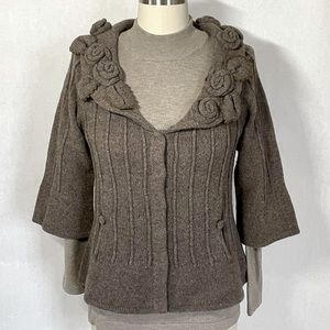 Y2K Anthro-brand Floral Knit Sweater, M